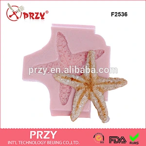 F2534 Star Fish Silicone Mold Flexible Food Safe Fondant Gumpaste Chocolate Sugar Mold Resin Polymer