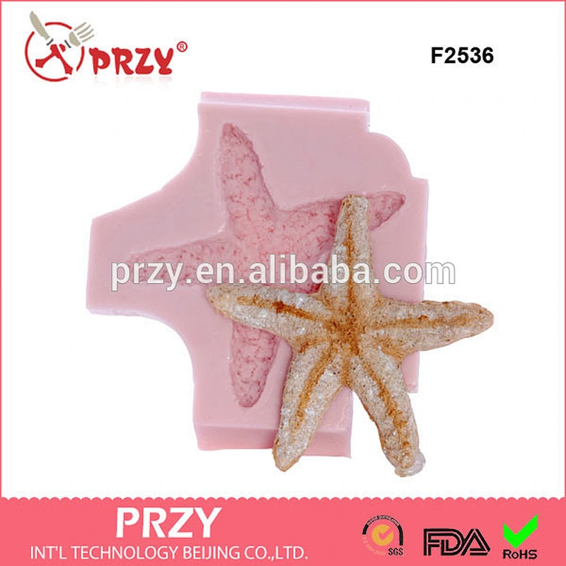 F2534 Star Fish Silicone Mold Flexible Food Safe Fondant Gumpaste Chocolate Sugar Mold Resin Polymer