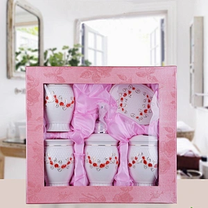 Luxury 5 Pieces of Ceramic Bathroom Accessories Set Simply Bathroom Sanitary Set for Hotel Home Three Pattern