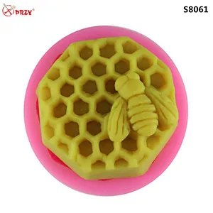 DIY Three-dimensional Bee Honeycomb silicone Fondant cake Mold handmade Silicone Soap Molds