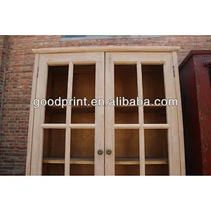 chinhese antique furniture/ relaimed wood glass cabinet