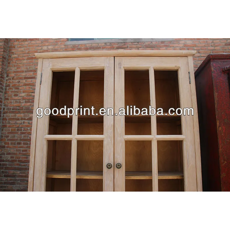 chinhese antique furniture/ relaimed wood glass cabinet