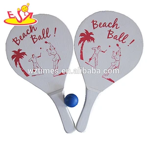 Wholesale interesting outdoor sports wooden beach rackets set for children W01A108