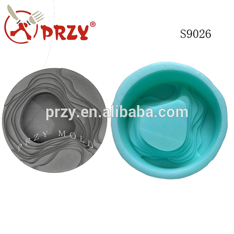 S9026 ashtray concrete art ashtray storage plate silicone mold Cement Terraced fields design cement life supplies mould