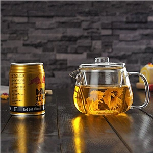 Simple style transparent teapot heat-resistant glass double-wall bottle for houseware
