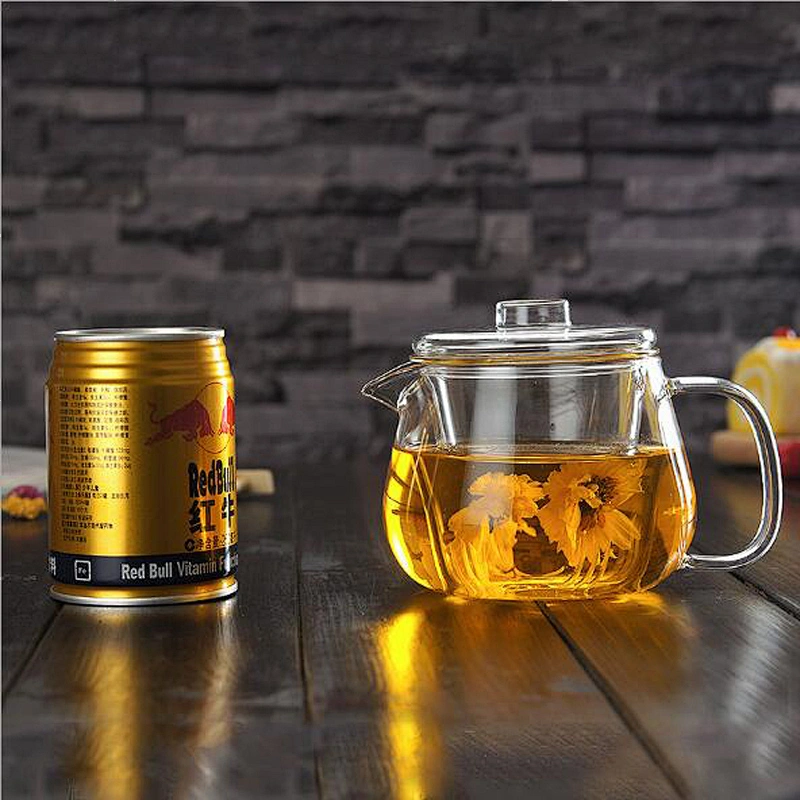 Simple style transparent teapot heat-resistant glass double-wall bottle for houseware