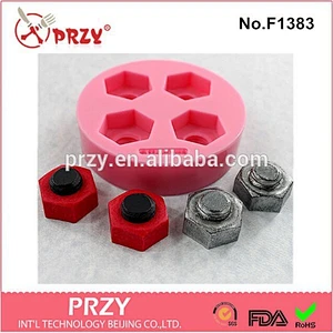 Eco-friendly fondant Nut Bolt resin silicone mold