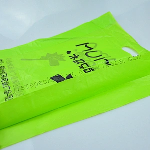 Customized hot sale cheap PE plastic shopping bag with D handle for market,clothes