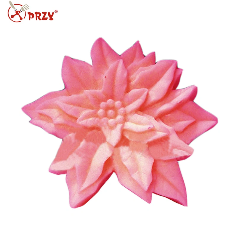 Poinsettia flower soap mold 3d silicone molds for soap handmade flower shape mold