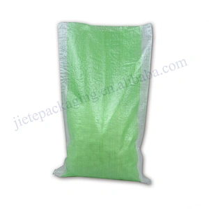 Green and white color transparent plastic pp woven packaging bag for agricultural and industrial
