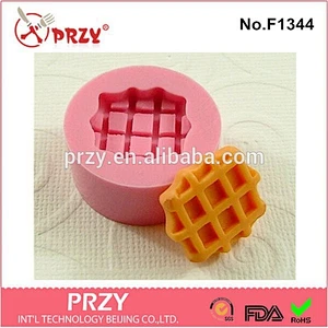 Eco-friendly fondant Kawaii Waffle polymer clay silicone cake mold