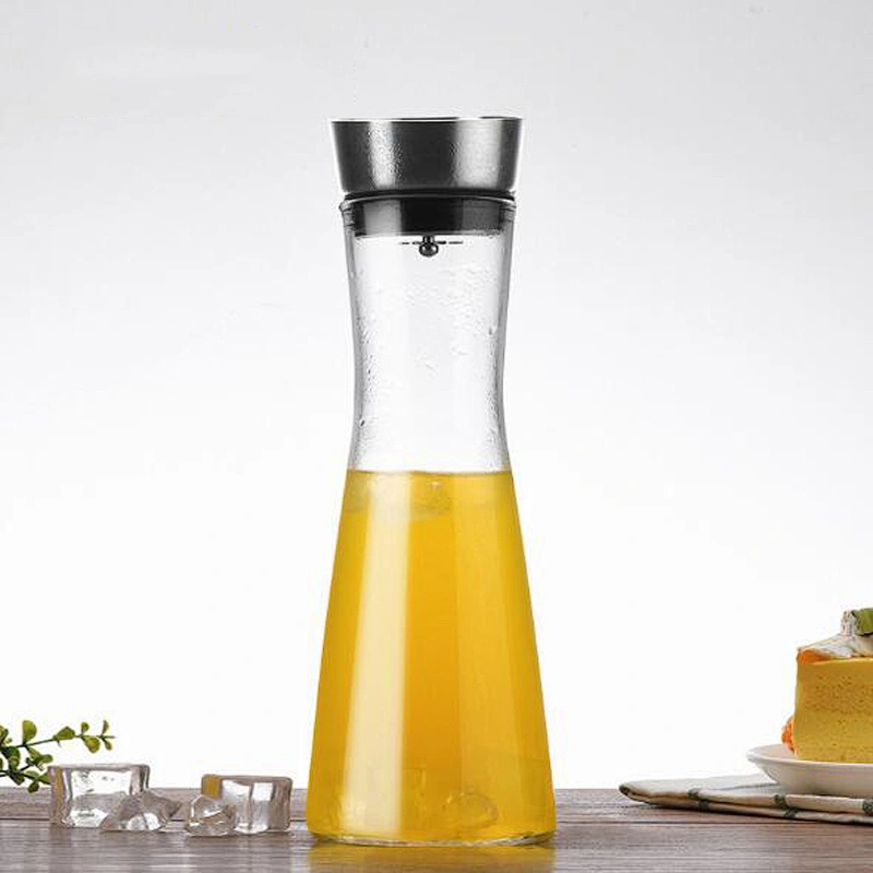 Height heat-resistant borosilicate glass bottle+304 stainless steel lid+food grade silica gel