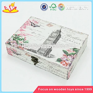 Wholesale colorful wooden rectangle box fashionable wooden rectangle gift box W18A037