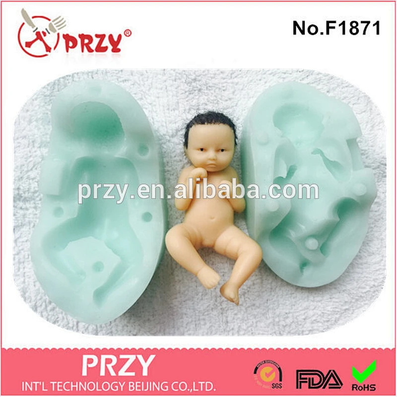 F1871 Wholesale silicone handmade baby soap molds 3d baby fondant silicone mould