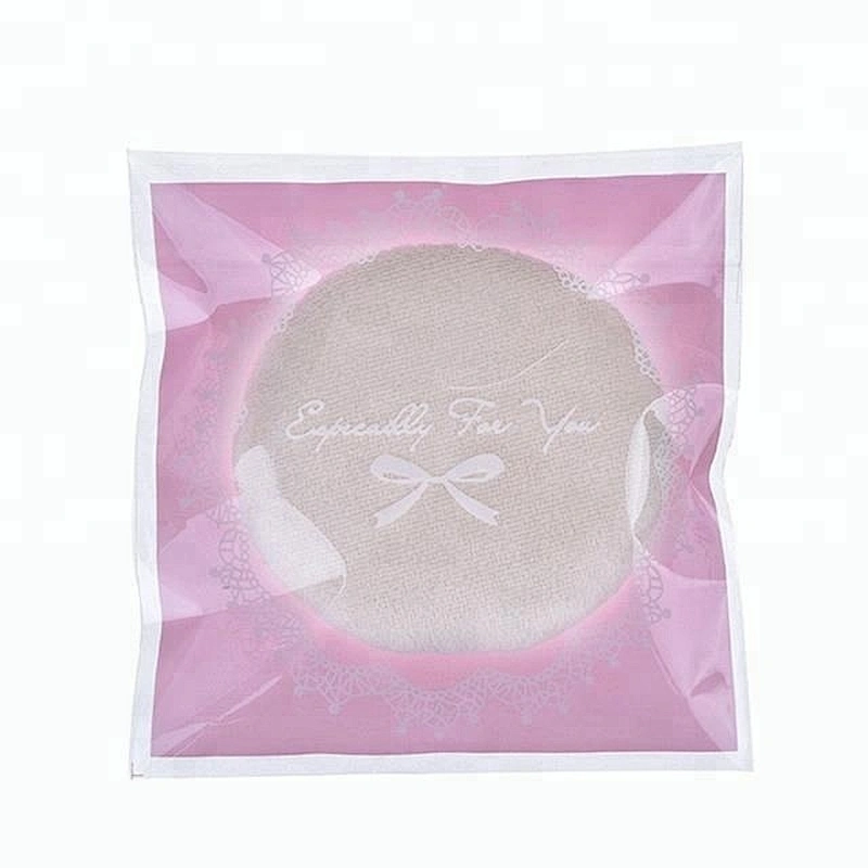 Customized Logo Makeup Blush Powder Puff With Silk Ribbon