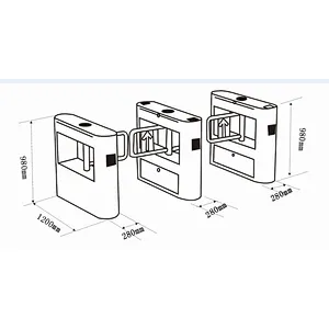 Shopping Mall Automatic Half Height Swing Turnstile With QC Code Reader