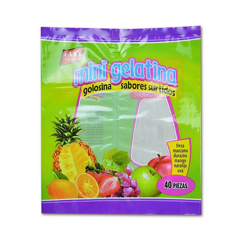 Custom color print Heat seal PE bag for for popular kids food jelly packaging