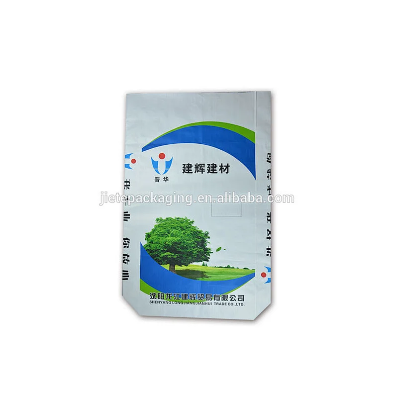 Block bottom gravure printing pp woven cement packaging bag for packing mortar,wall putty,lime paste, clay