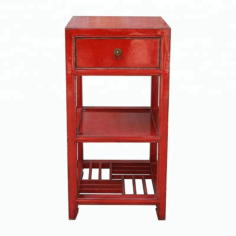 chinese antique lacquered reclaimed wooden furniture flower stand