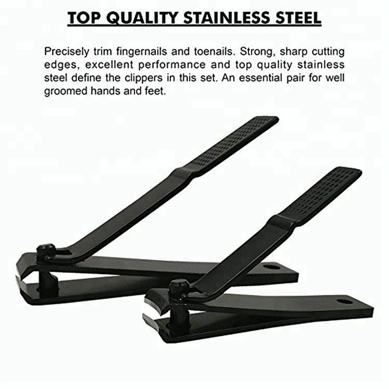 Cheap black nail clipper set stainless steel kits