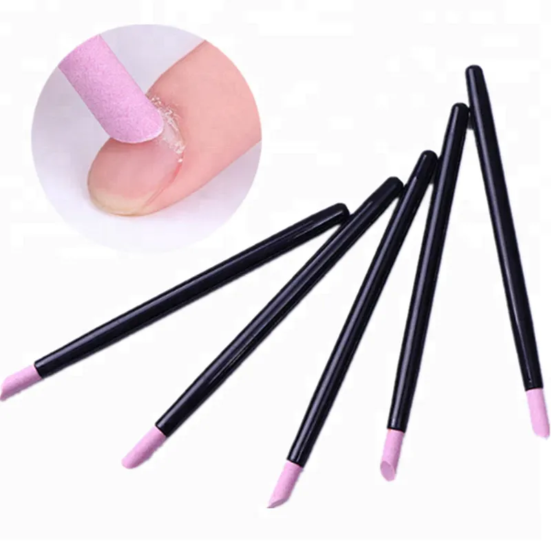 5pcs Custom Scrub Cuticle Remover Pen Nail File Set Professional Trimmer Tool For Nails Art Manicure Tool Kit