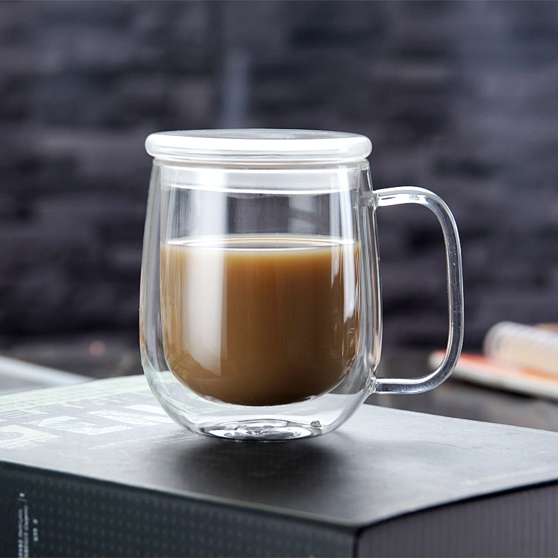 Guangzhou manufactory best selling products juice mug and double wall tea glass with handle