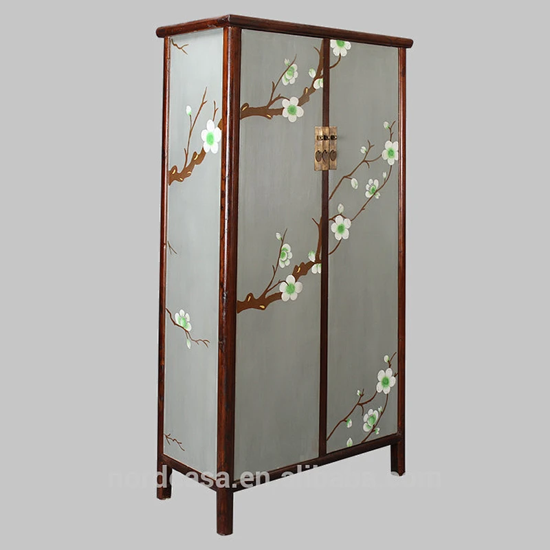recycle pine wood two door antique style chinese wardrobes