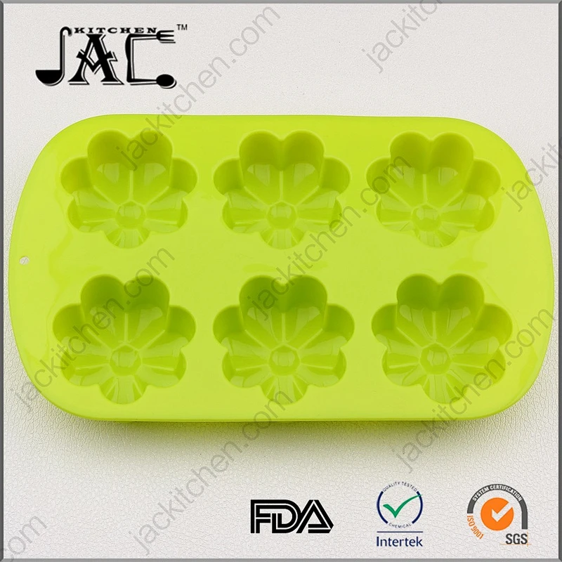 6 Flowers Silicone Muffin Cups Handmade Cake Baking Mold