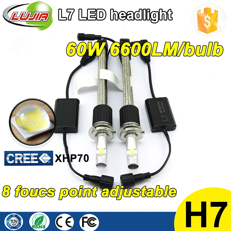 2017 Super Bright 4300K 6000K L7 xhp70 H7 led headlight bulb H11 H4 H13 H18 9012 9005(BH3) 9006(HB4) D1s d2s d3s d4s