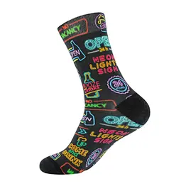Custom Fashion Men Print Logo Colourful Pop Bamboo Daily Gift Design Dress Socks Printing Wholesale