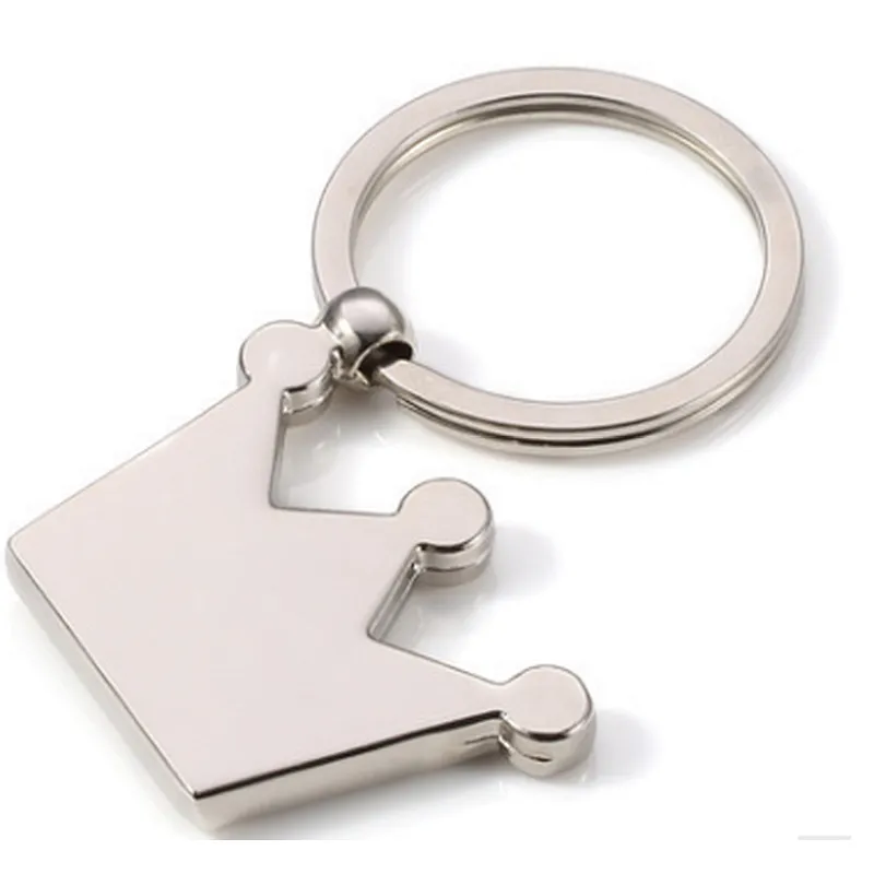 Custom Promotional Princess silver color Metal Keyring Crown Shaped Keychains for Gift