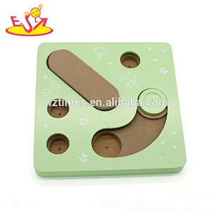 2018 Amazon top seller animal play game toy wooden learning dog toy with high value W06F085