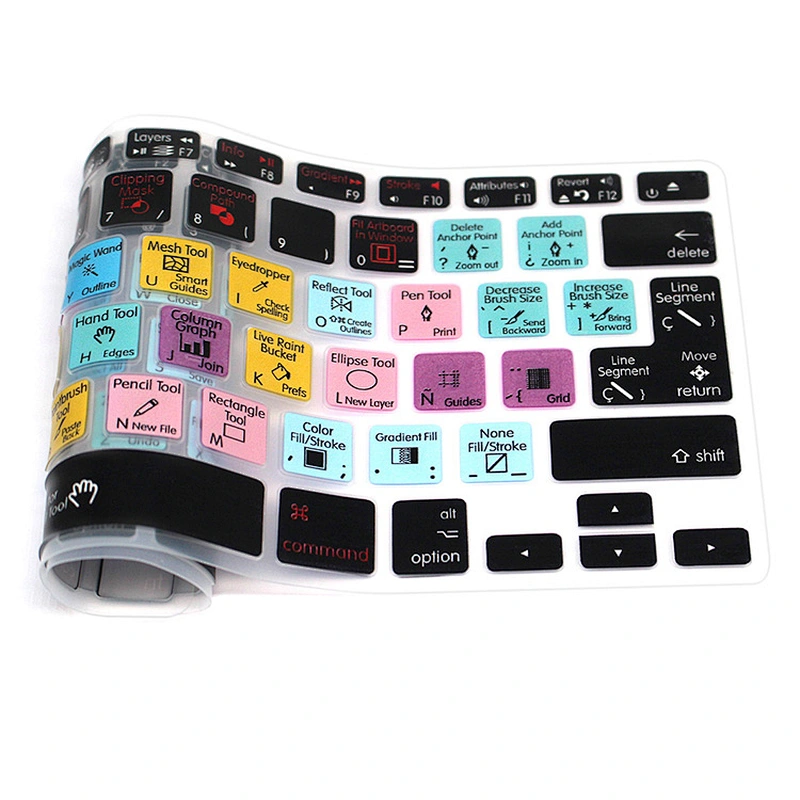for Ado be Illustrator AI Silicone Laptop With Spanish Keyboard Skin silicone keyboard skin For macbook pro laptop