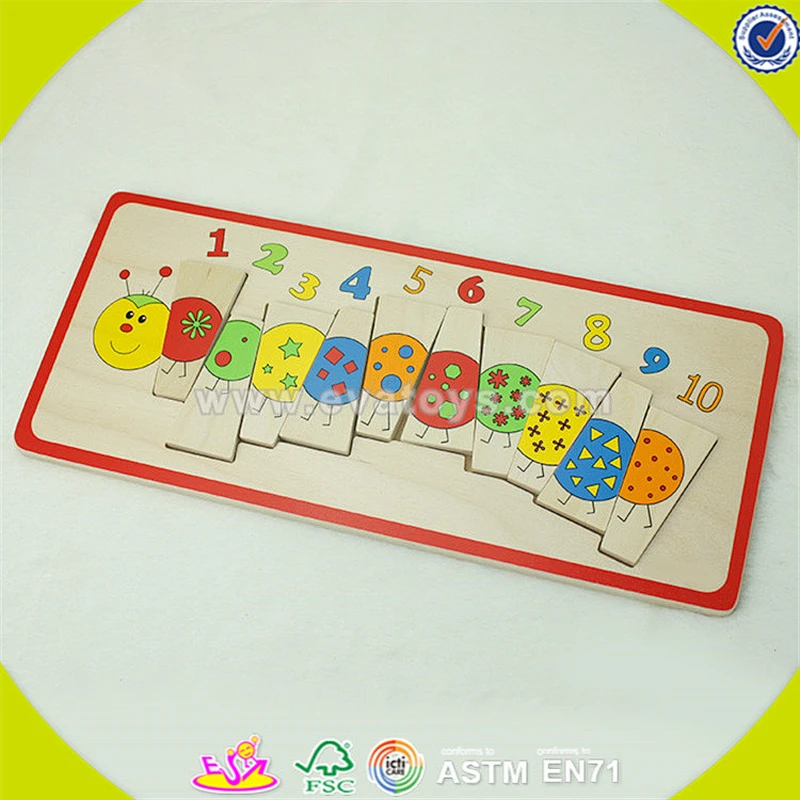 wholesale hot kids wooden puzzle toy interesting baby wooden caterpillar shape puzzle toy nice baby puzzle toy W14L019