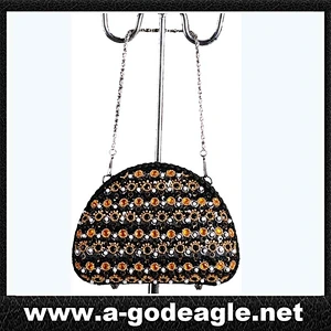 rhinestone handbag with metal handle G2055-2