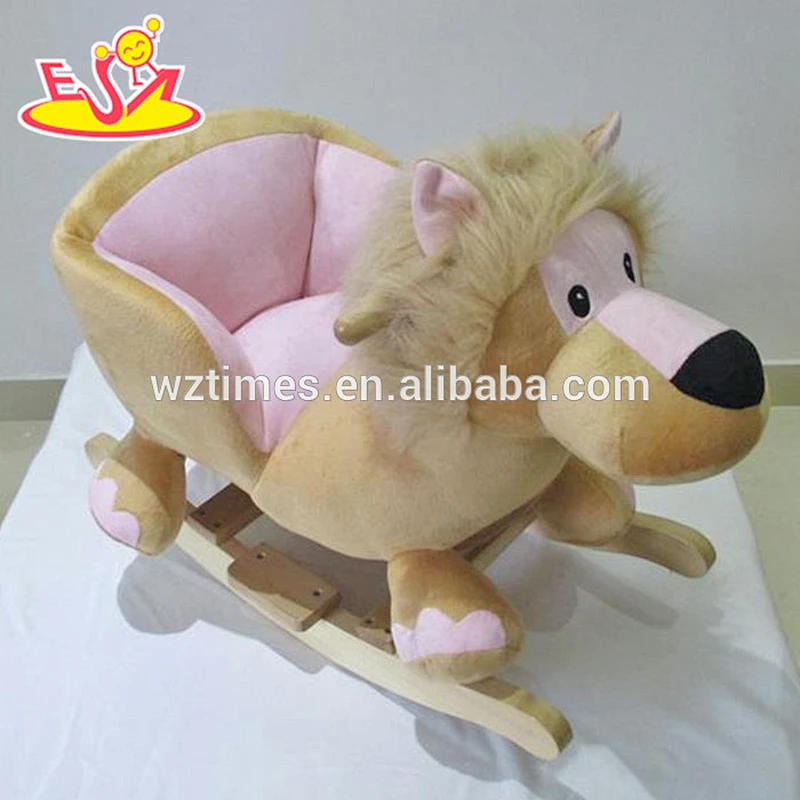 2018 New design wooden rocking horse toys for girls wholesale cheap cow wooden rocking horse toys for girls W16D106