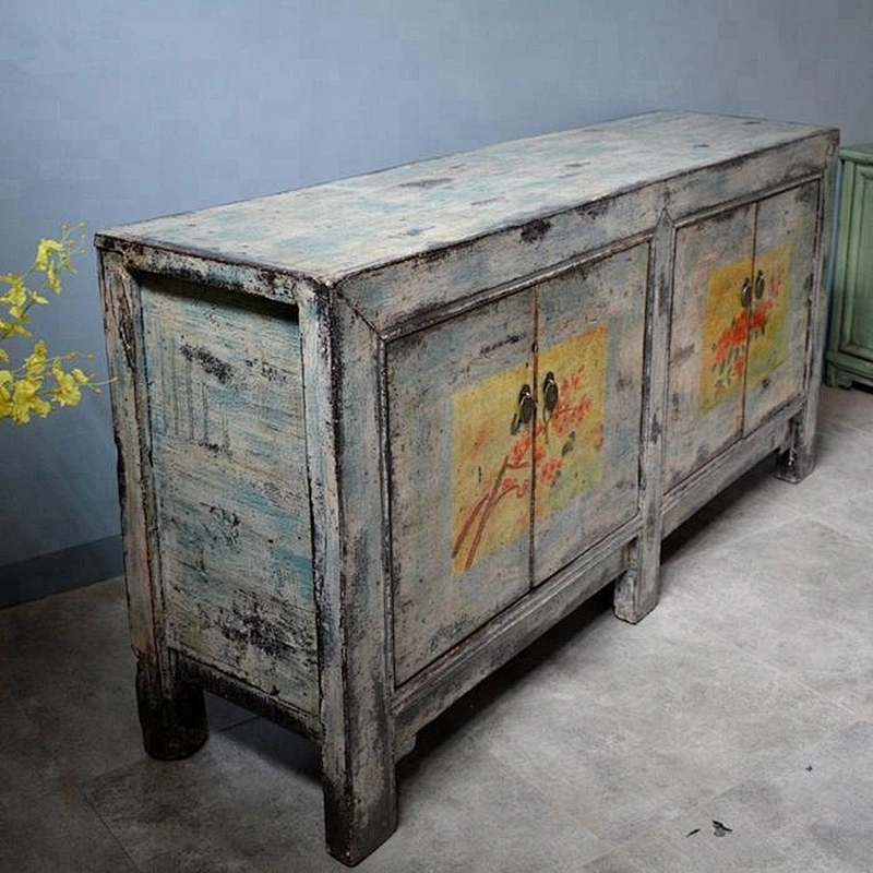 wholesale chinese antique reproduction distressed painted cracked storage furniture