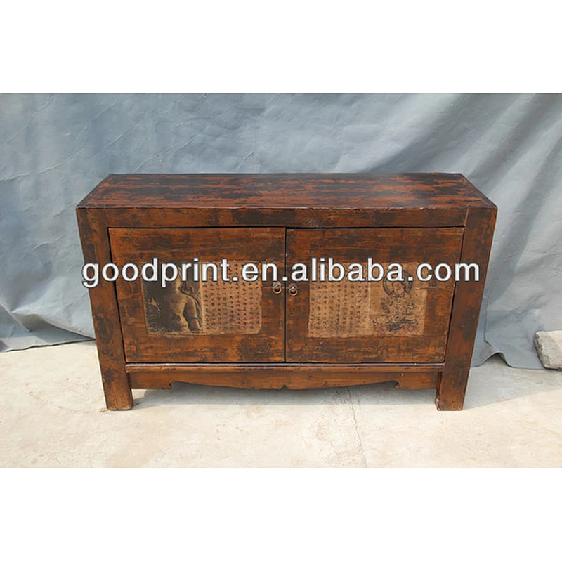 Chinese antique natural solid wood bedroom wardrobe cabinet