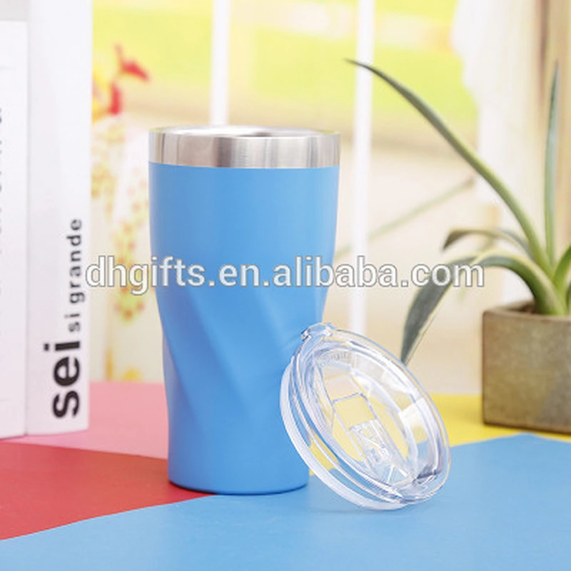 304 Stainless Steel Vacuum Flask 16 oz Wholesale Vacuum Cup Water Bottle with Transparent Lid for Car Use