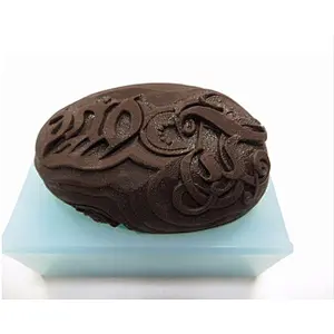 QT0042 Silicone oval retro flower pattern soap Mould handmade silicone Candle mold przy