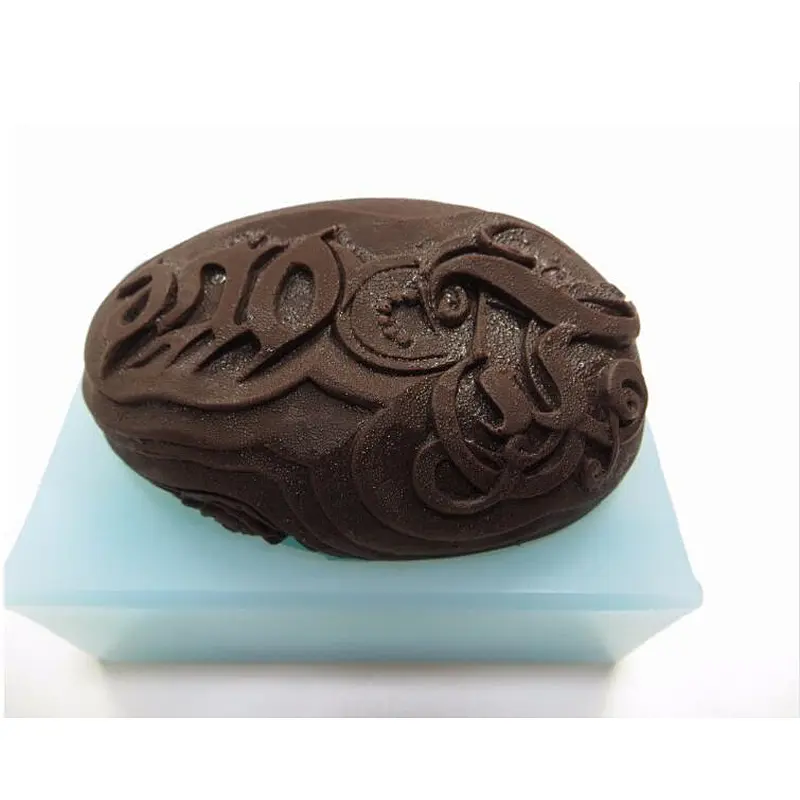 QT0042 Silicone oval retro flower pattern soap Mould handmade silicone Candle mold przy