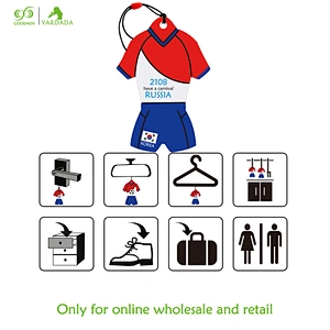Korea novelty T-shirt shape football cup 2018 promotional item souvenir hanging absorbent paper car air freshener in stock