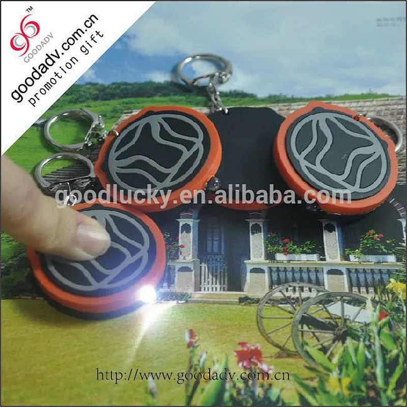 Promotional funny handmade reusable soft pvc led keychains