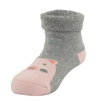 Full Terry Animal Pattern Pig Foot Print Turn Over Baby Kid Super Soft Warm Cotton Socks