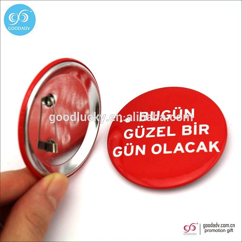 OEM manufacture factory promotion100% quality fashion pin flashing tinplate badge
