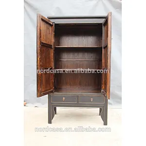 Red or Black chinese wedding tall antique cabinet in reclaimed wood with antique style chinese wardrobes of antique furniture