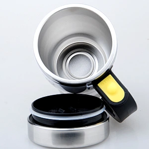 Guangzhou manufactory self stirring auto-mixing coffee and milk mug with handle for home