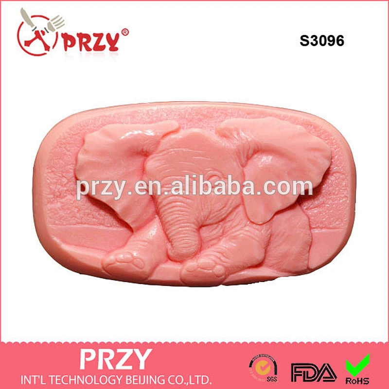 S3096 elephant Silicone Soap Mold, animal silicone handmade soap molds