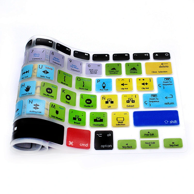 Premiere Pro CC oem hotkeys keyboard covers Spanish Language custom silicone keyboard cover For mac laptop