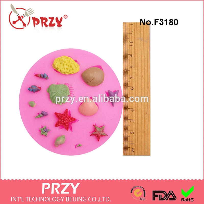 F3180 Mini shells collection starfish cake decorating bakeware silicone fondant mold